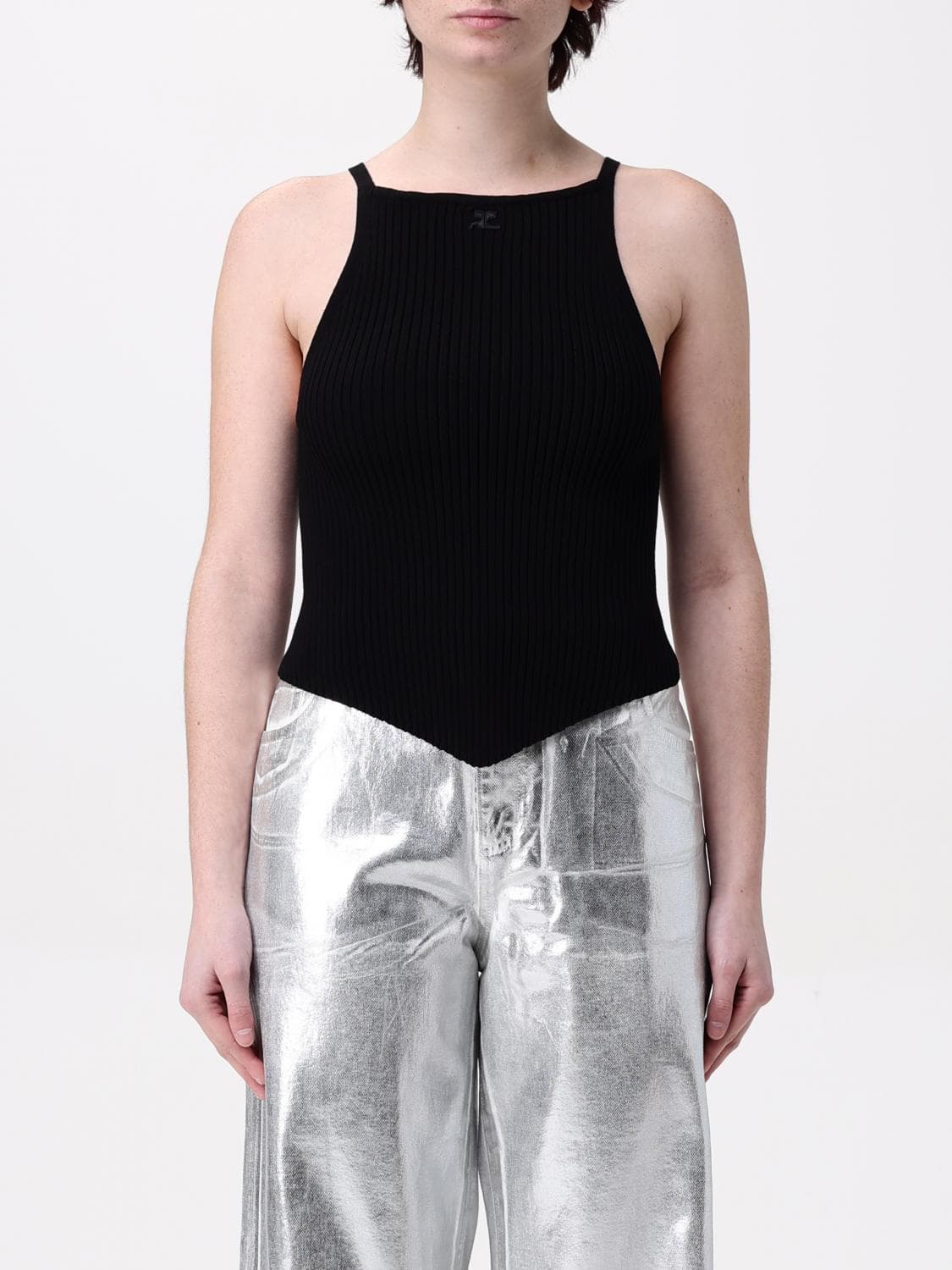 Courrèges Top Woman color Black