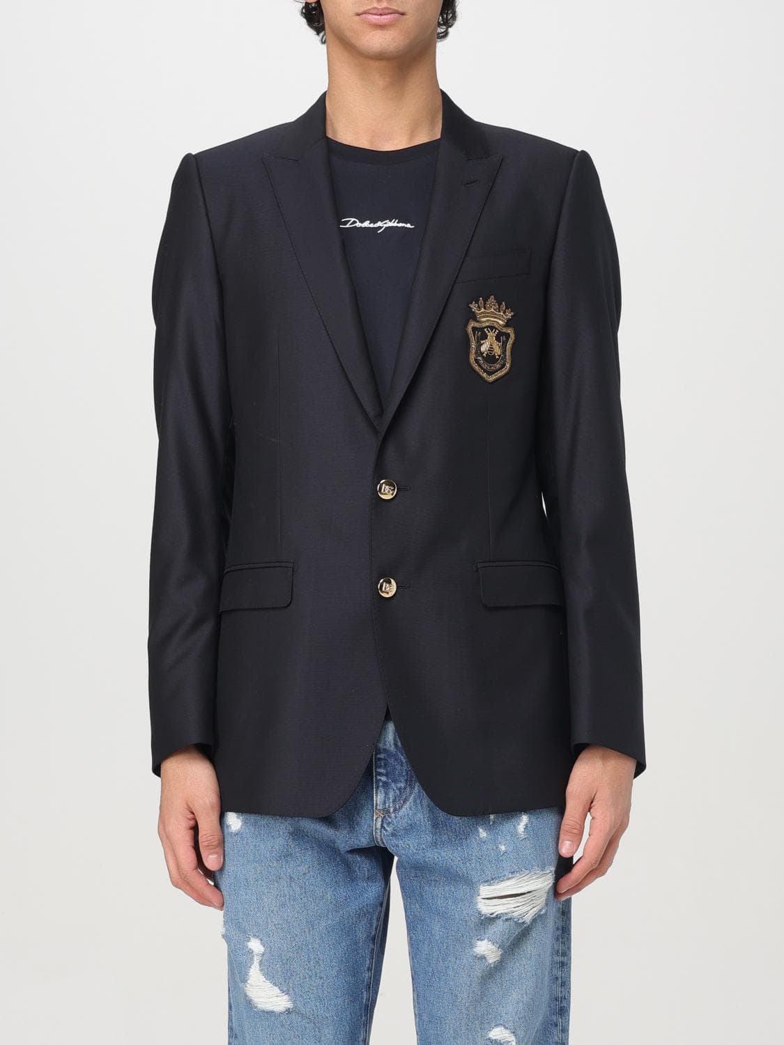 Dolce & Gabbana Jacket Men color Blue