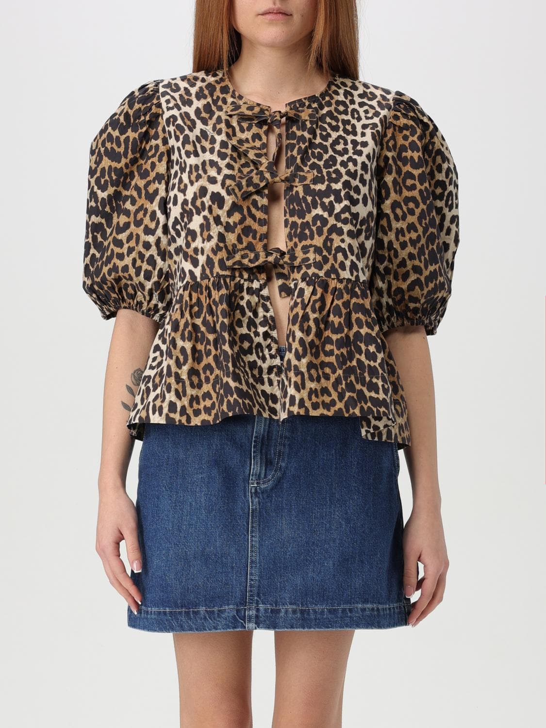 Ganni Top Woman color Brown