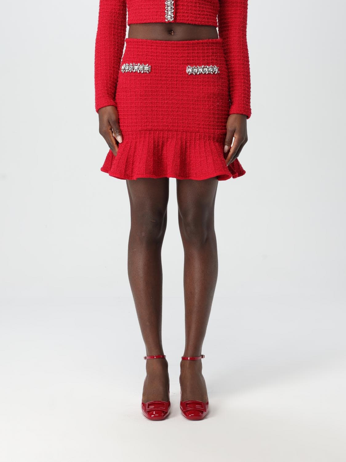 Self-Portrait Skirt Woman color Red
