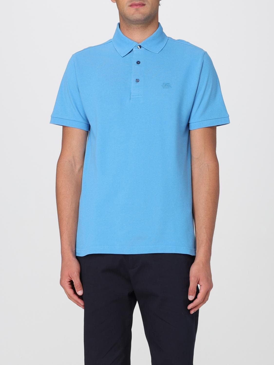 Etro Polo Shirt Men color Gnawed Blue