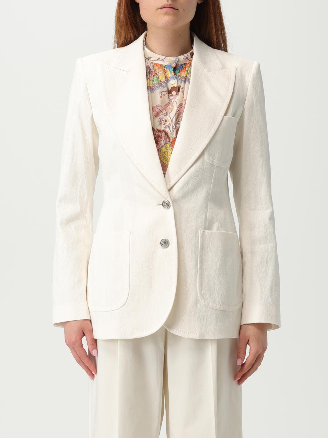 Etro Blazer Woman color Yellow Cream