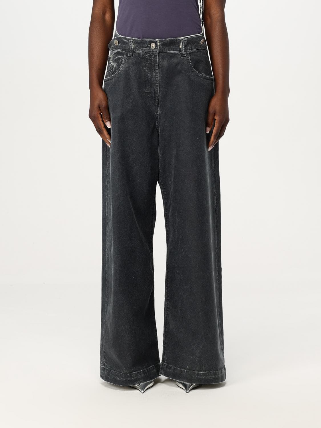 The Attico Jeans Woman color Charcoal · 28