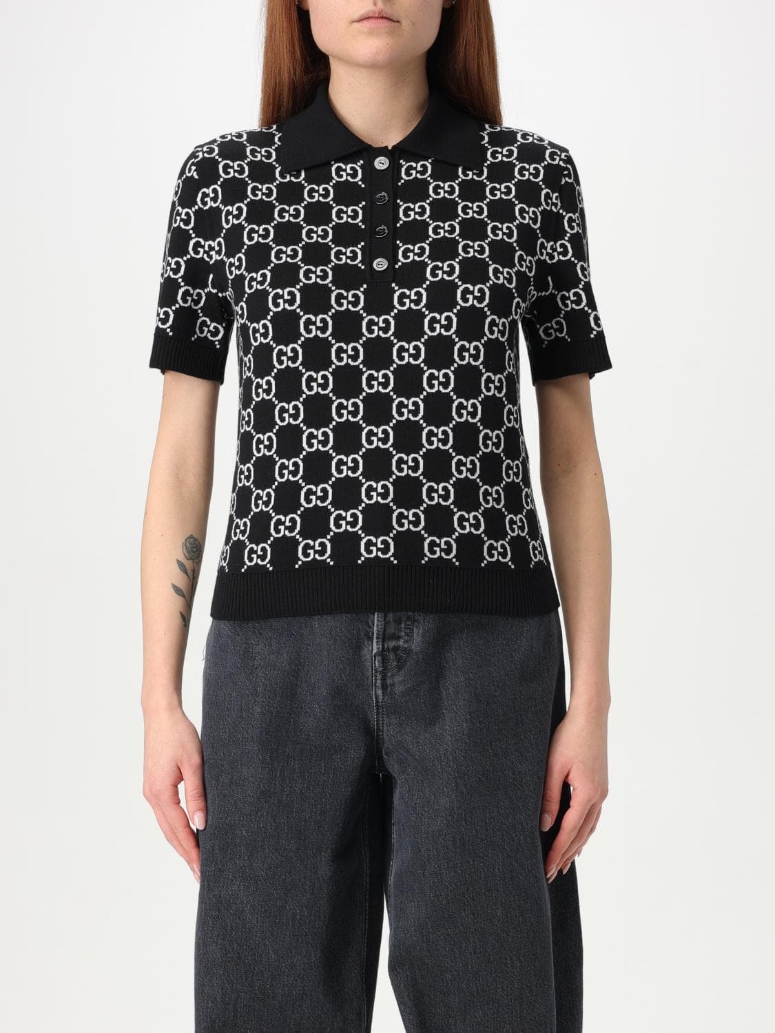 Gucci Polo Shirt Woman color Black · S