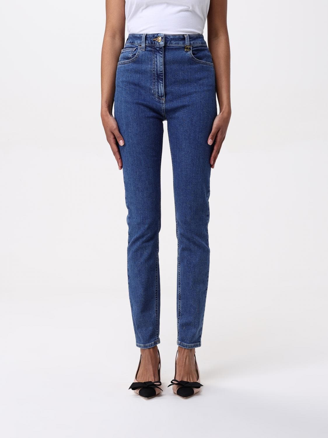 Elisabetta Franchi Jeans Woman color Gnawed Blue