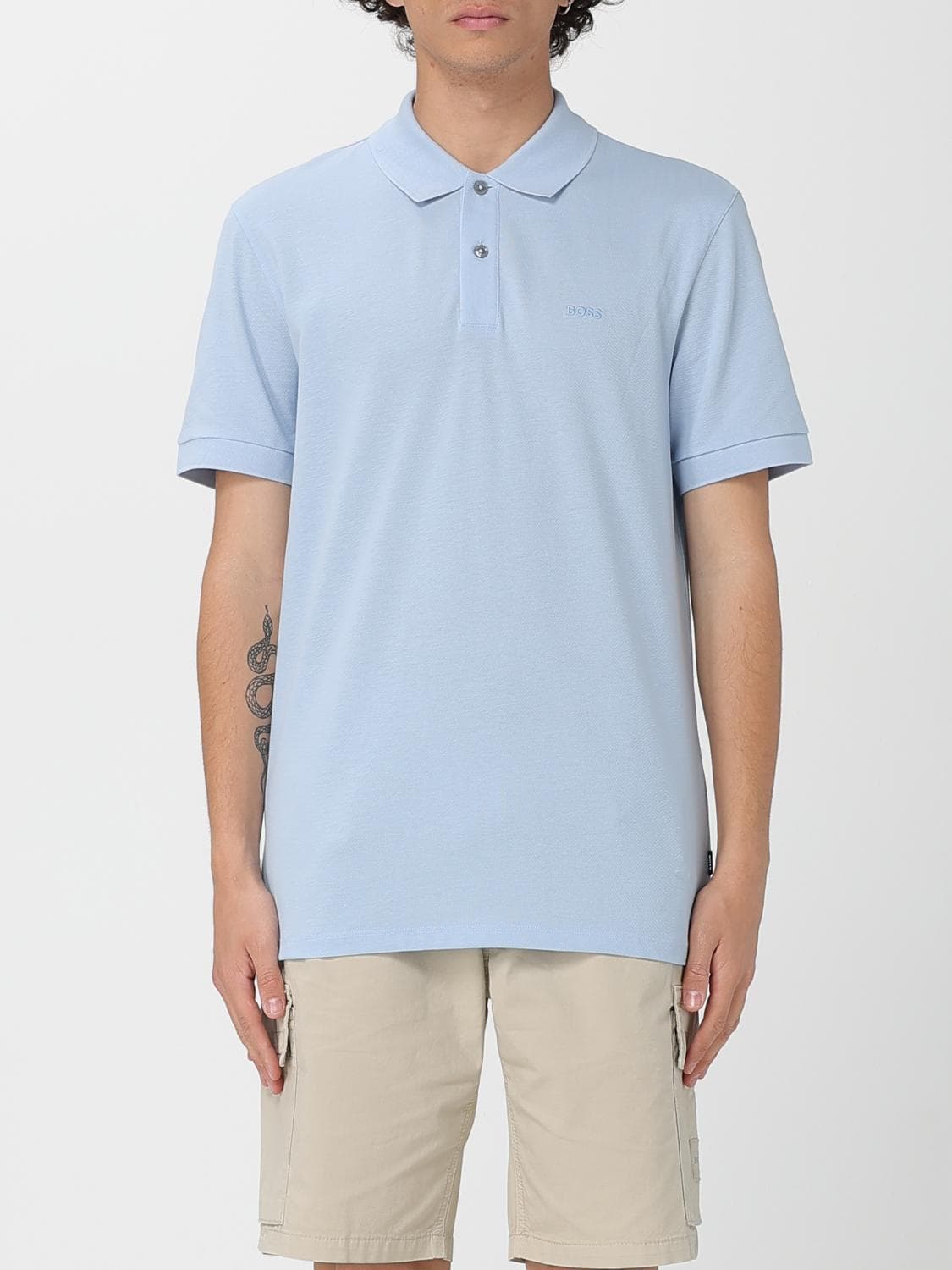 Boss Polo Shirt Men color Sky
