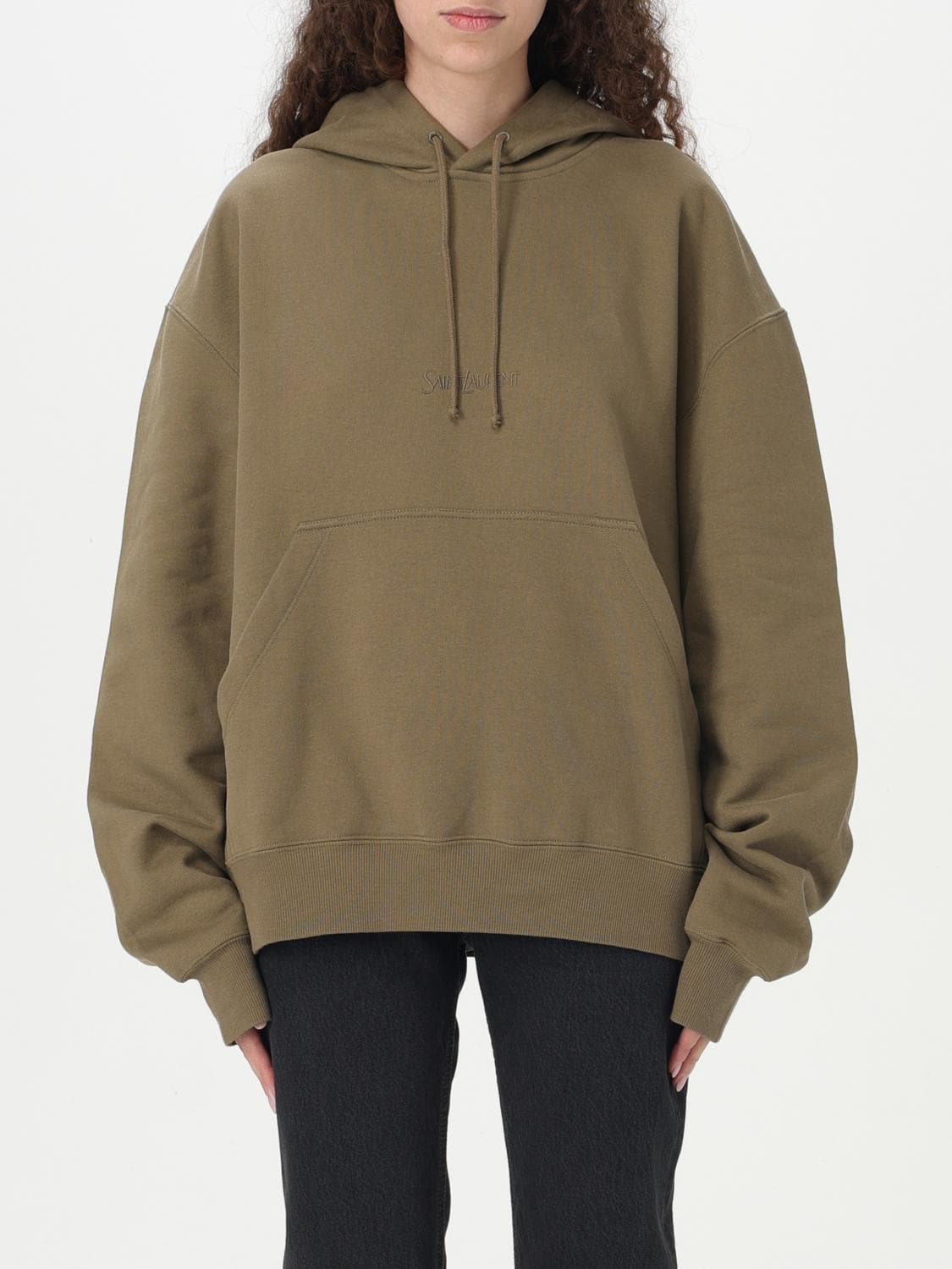 Saint Laurent Sweatshirt Woman color Kaki