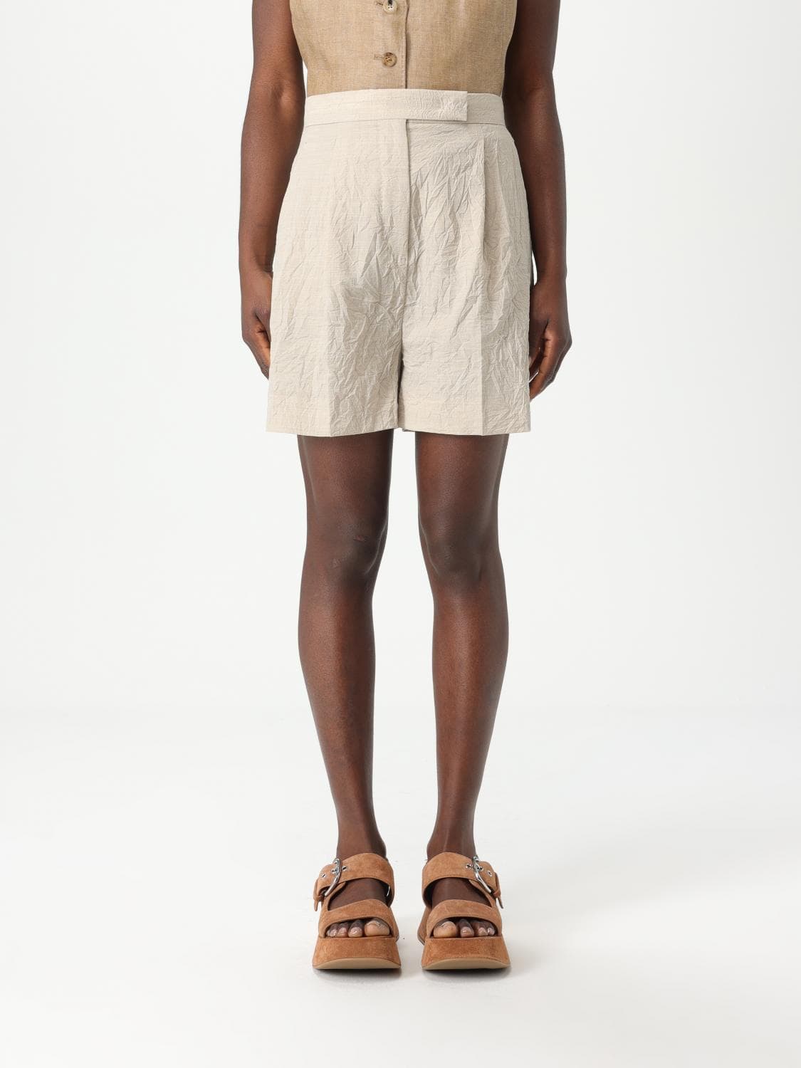 Max Mara Shorts Woman color Beige · 40