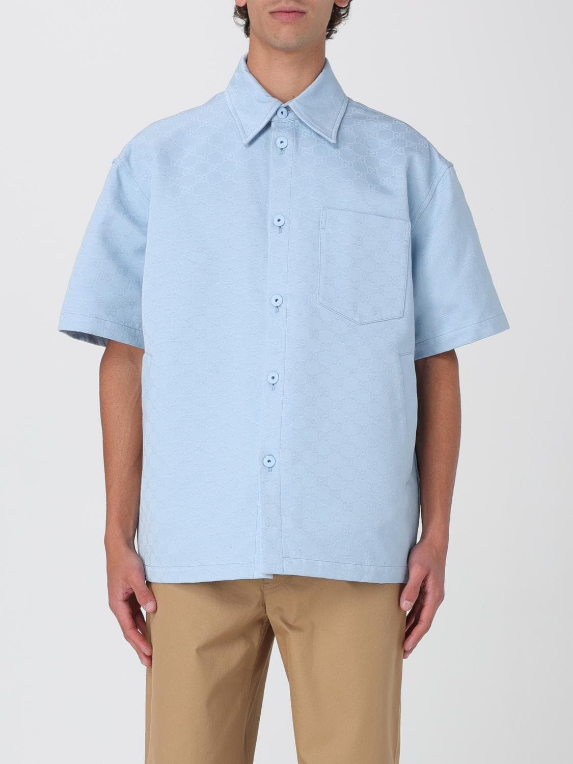 Gucci Shirt Men color Sky Blue · 48
