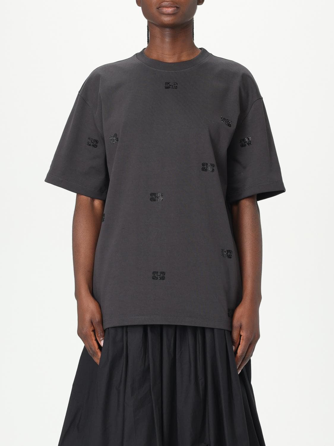 Ganni T-Shirt Woman color Graphite