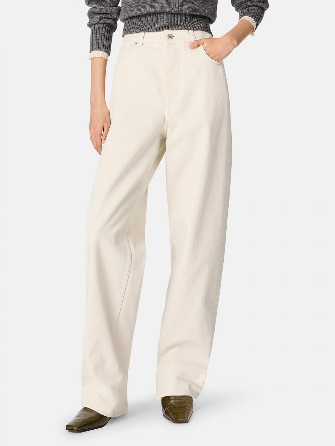 Bottega Veneta Jeans Woman color Yellow Cream