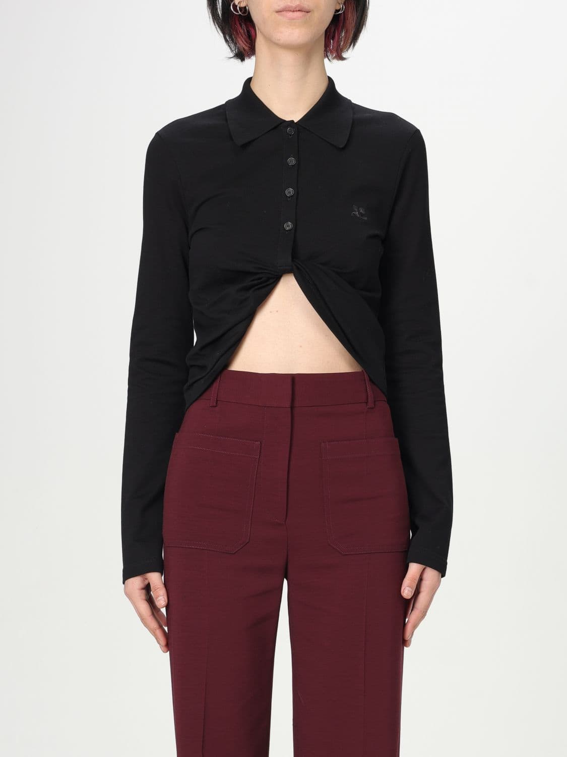 Courrèges Polo Shirt Woman color Black