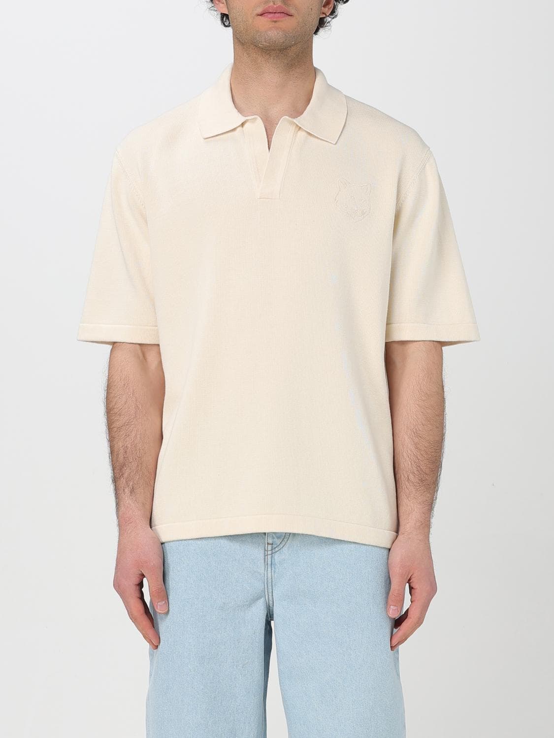 Maison Kitsuné Polo Shirt Men color Beige