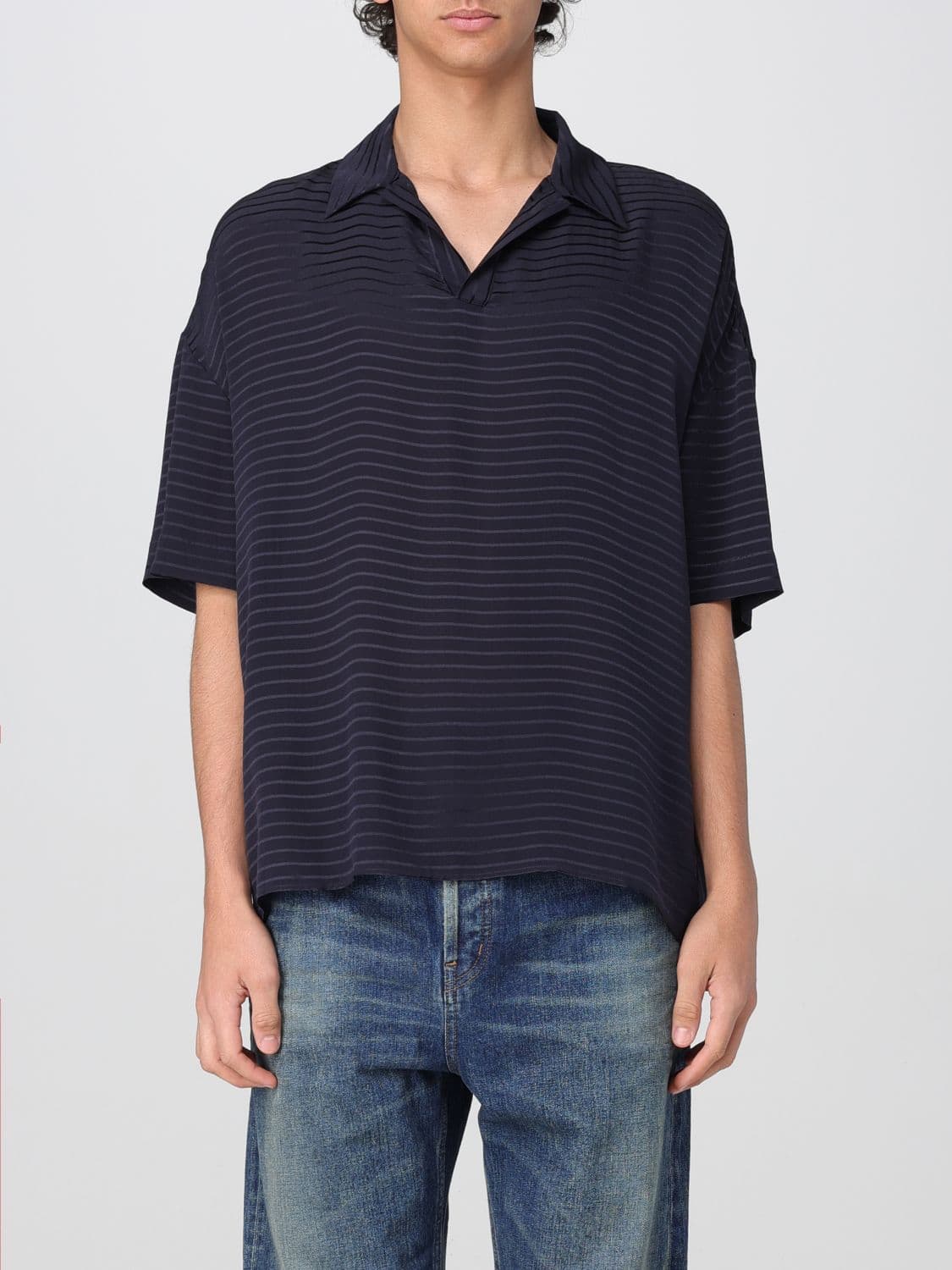 Saint Laurent Polo Shirt Men color Blue