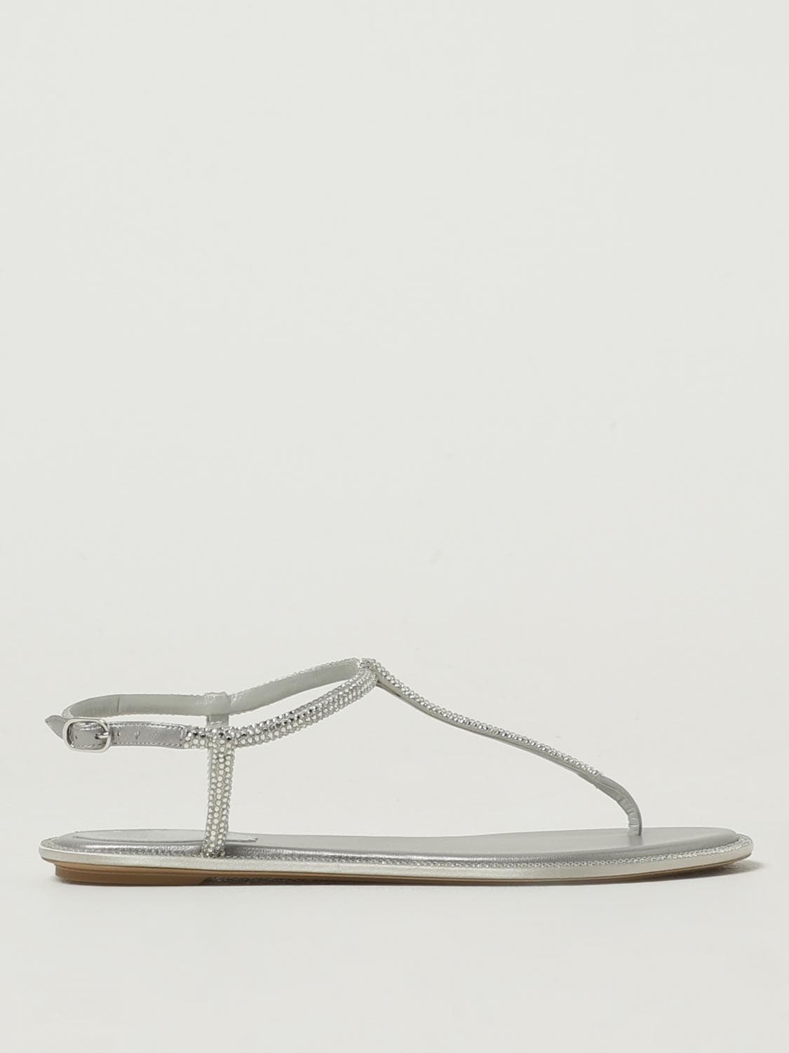 Rene Caovilla Flat Sandal Woman color Silver