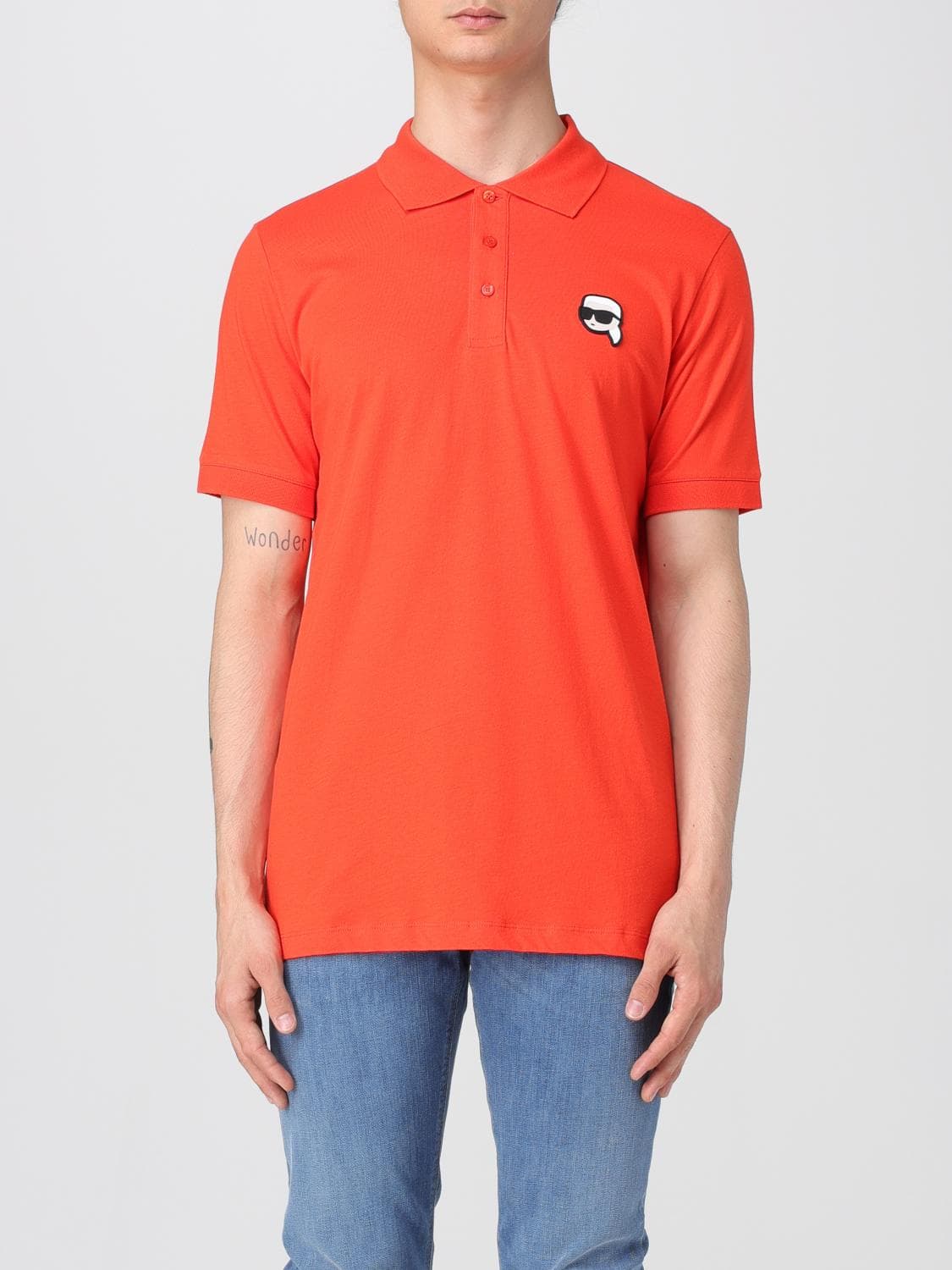 Karl Lagerfeld Polo Shirt Men color Orange