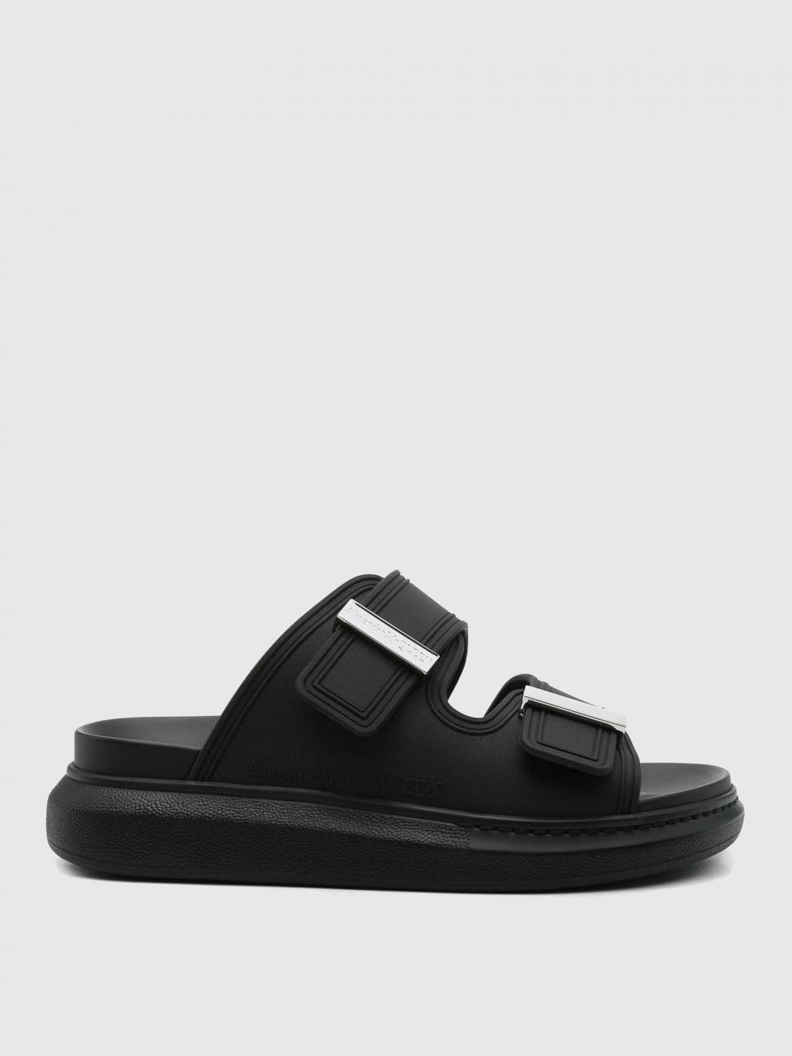 Mcqueen Flat Sandal Woman color Black