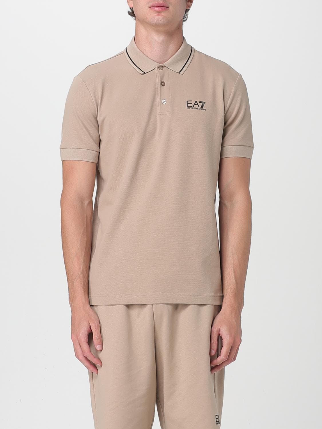 Ea7 Polo Shirt Men color Beige