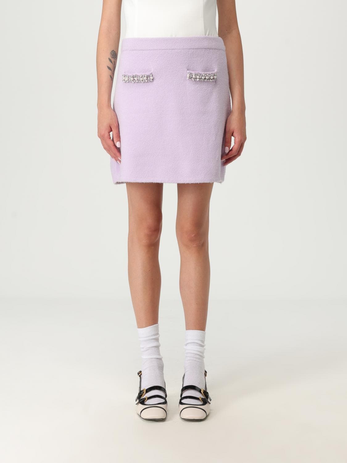 Self-Portrait Skirt Woman color Lilac