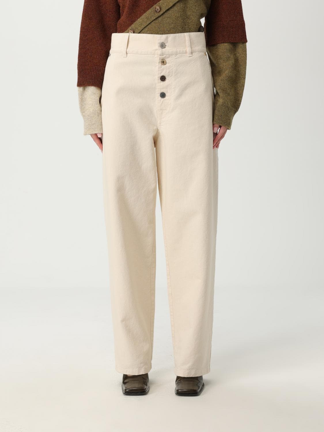 Moschino Couture Pants Woman color Yellow Cream · 38