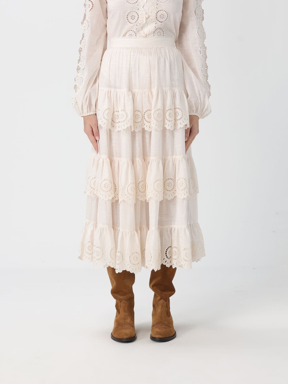 Zimmermann Skirt Woman color Ivory · OS