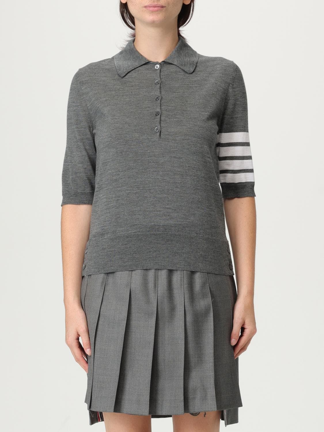 Thom Browne Polo Shirt Woman color Grey