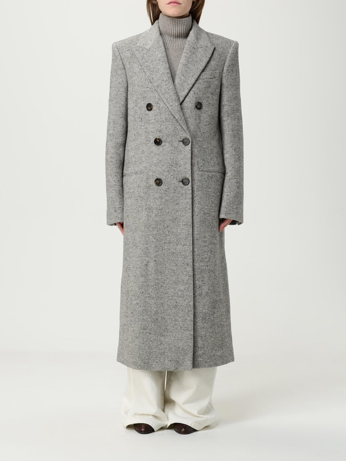 Stella Mccartney Coat Woman color Grey · 38