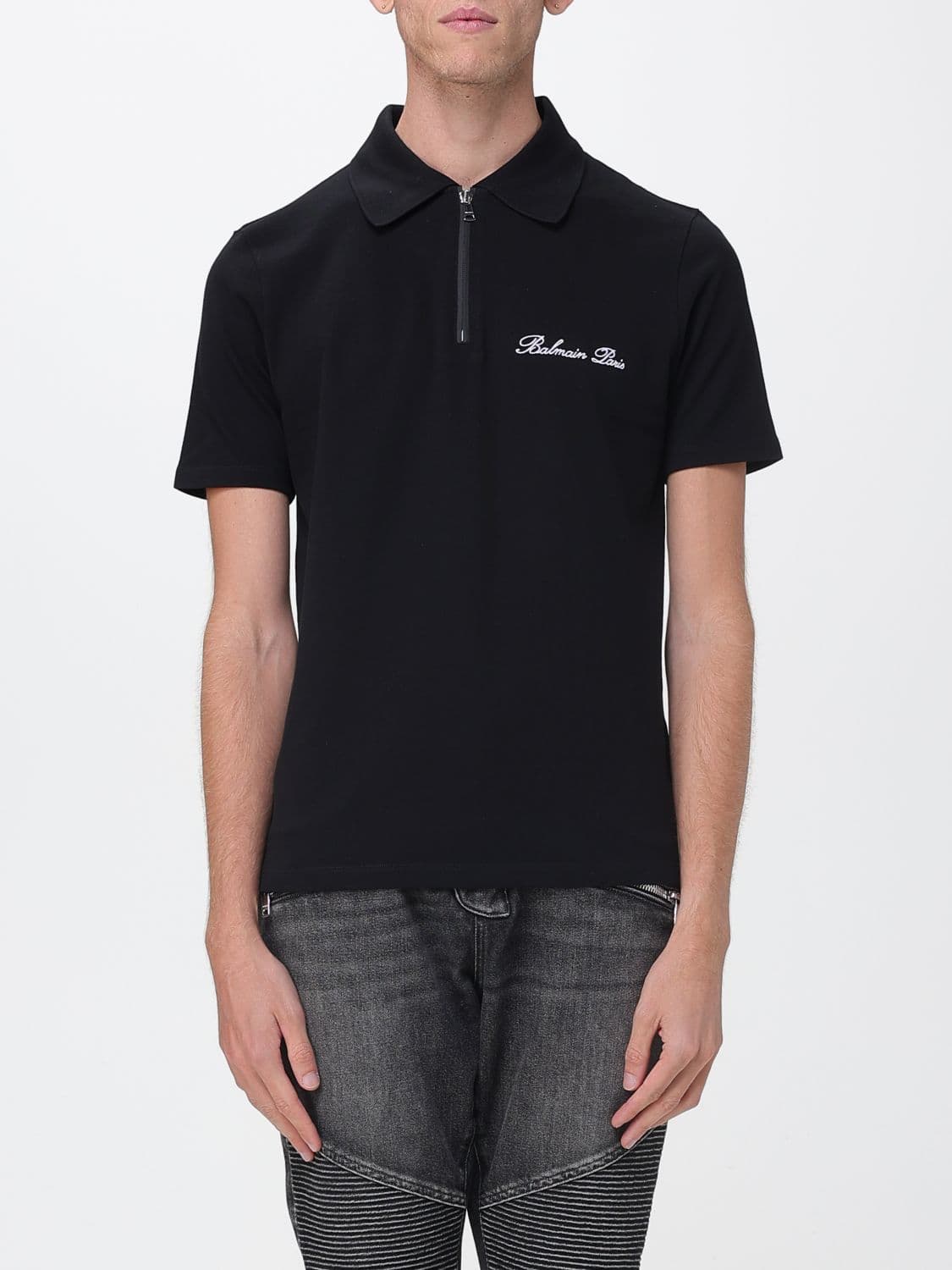 Balmain Polo Shirt Men color Black · S