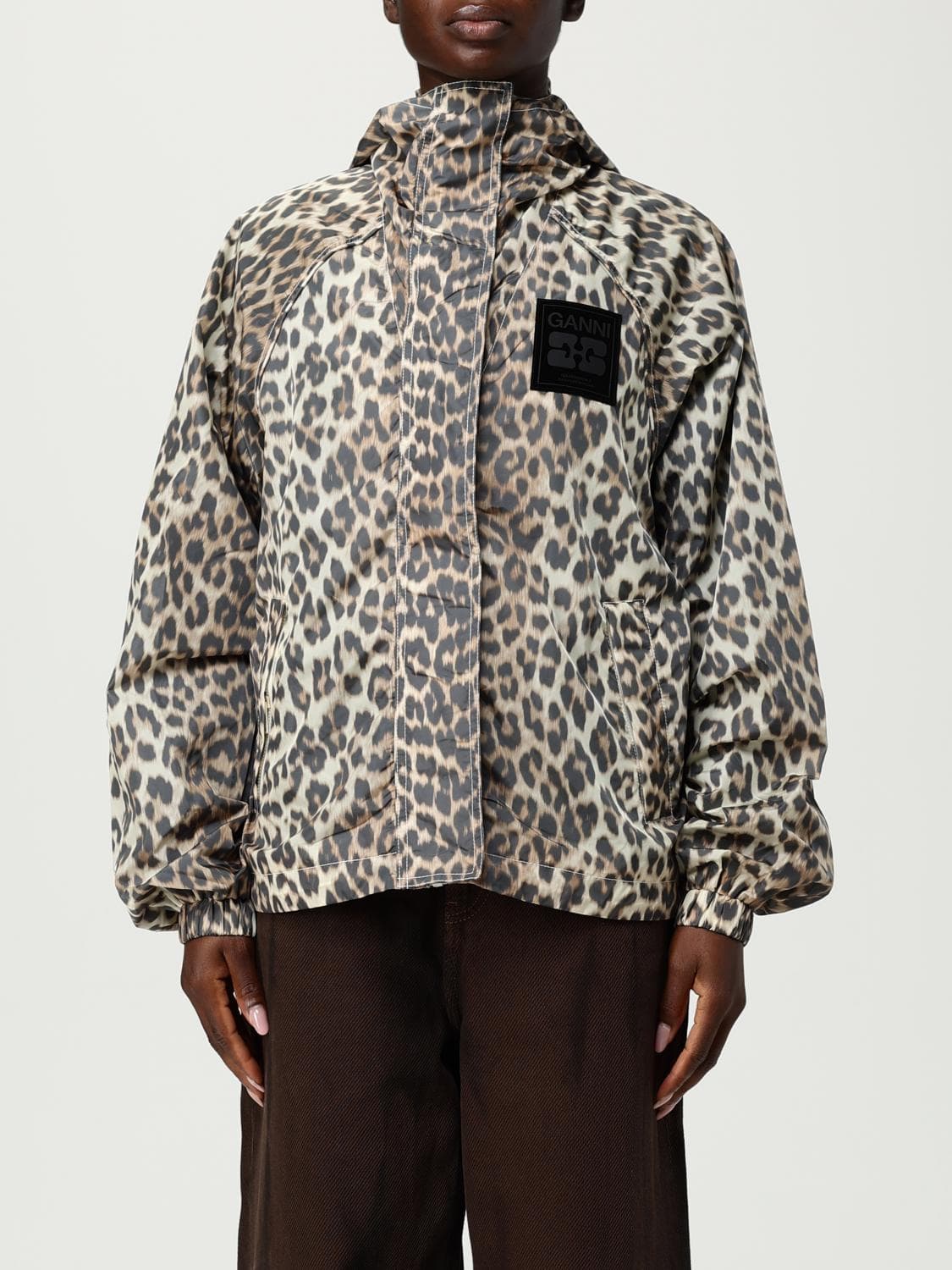 Ganni Jacket Woman color Brown