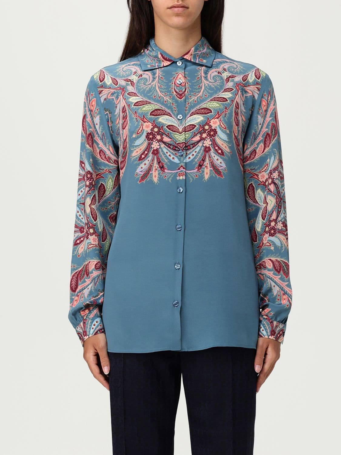 Etro Shirt Woman color Gnawed Blue