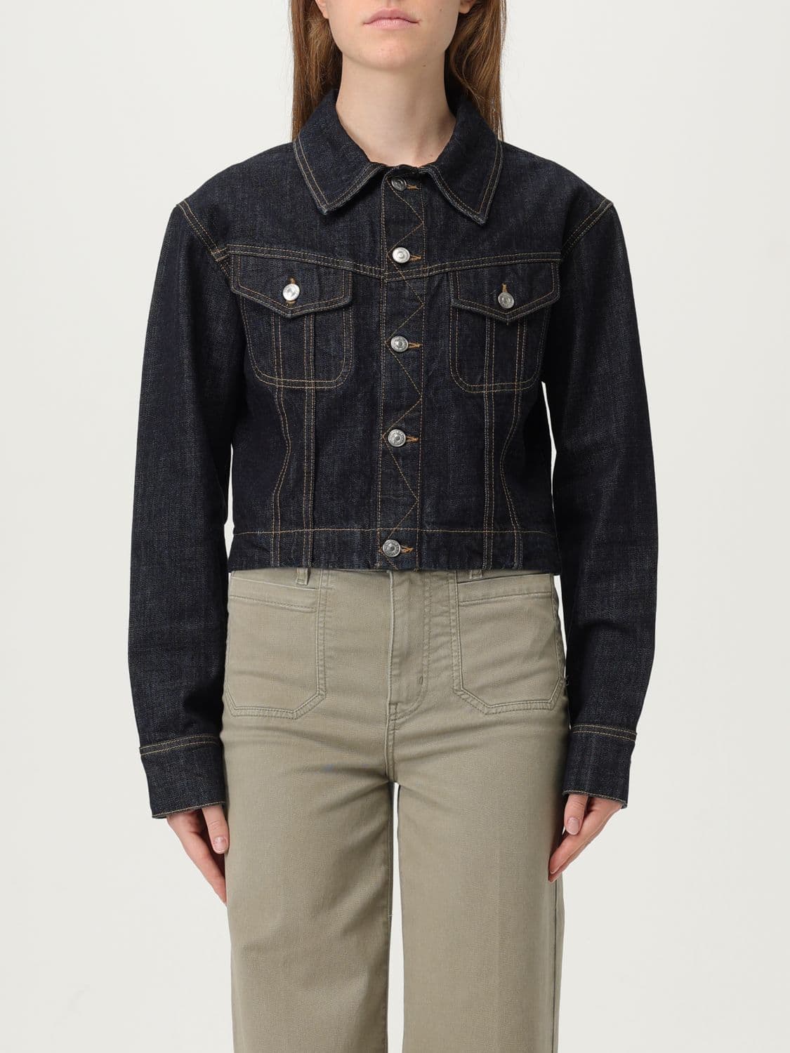 Victoria Victoria Beckham Jacket Woman color Denim