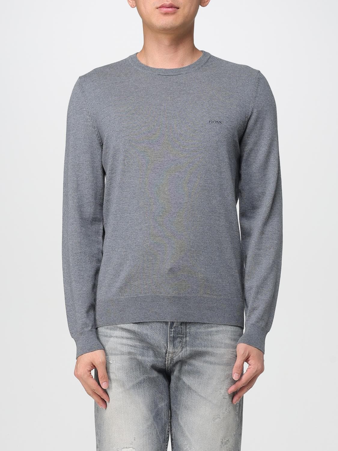Boss Sweater Men color Grey