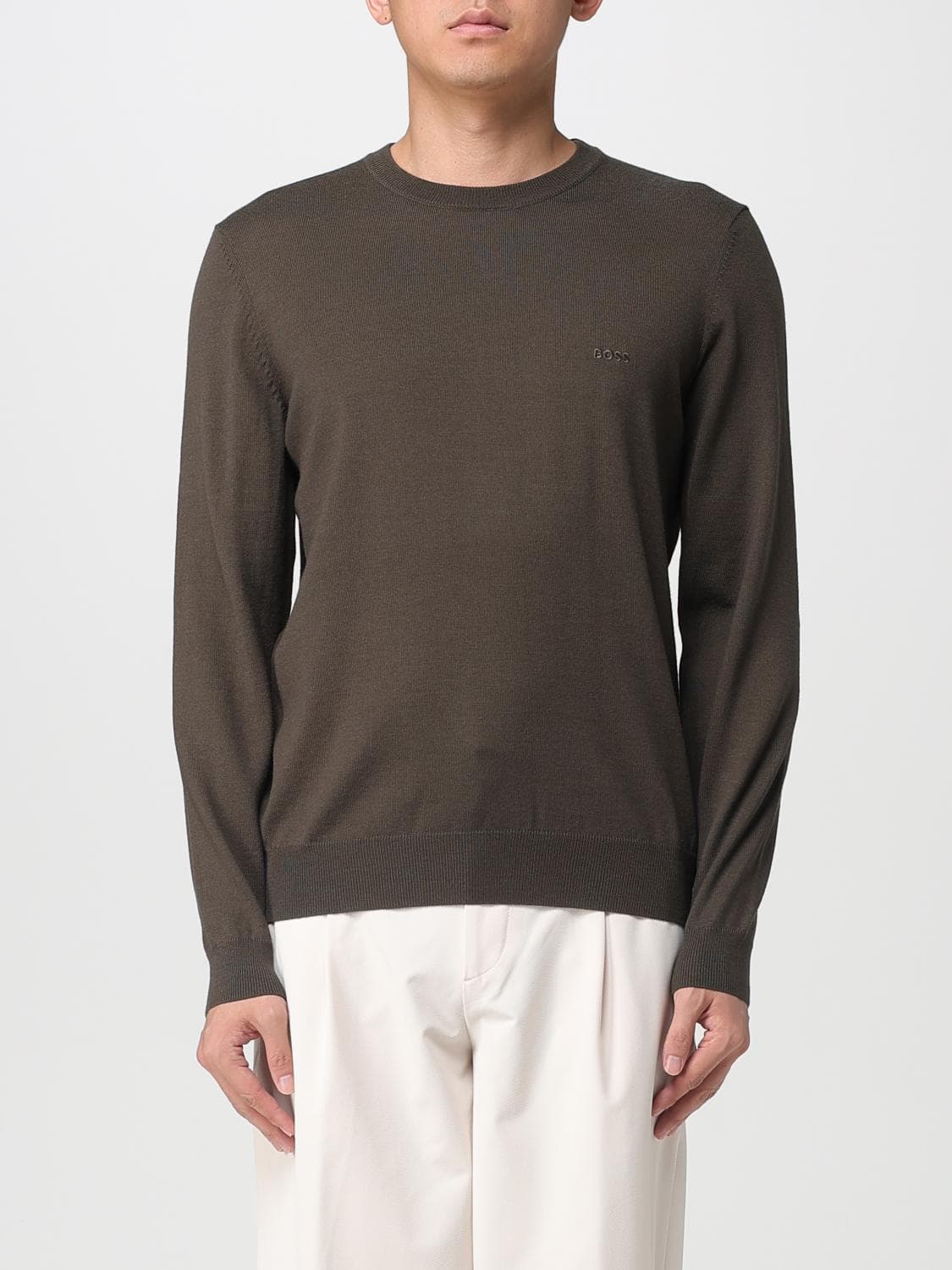 Boss Sweater Men color Grass Green