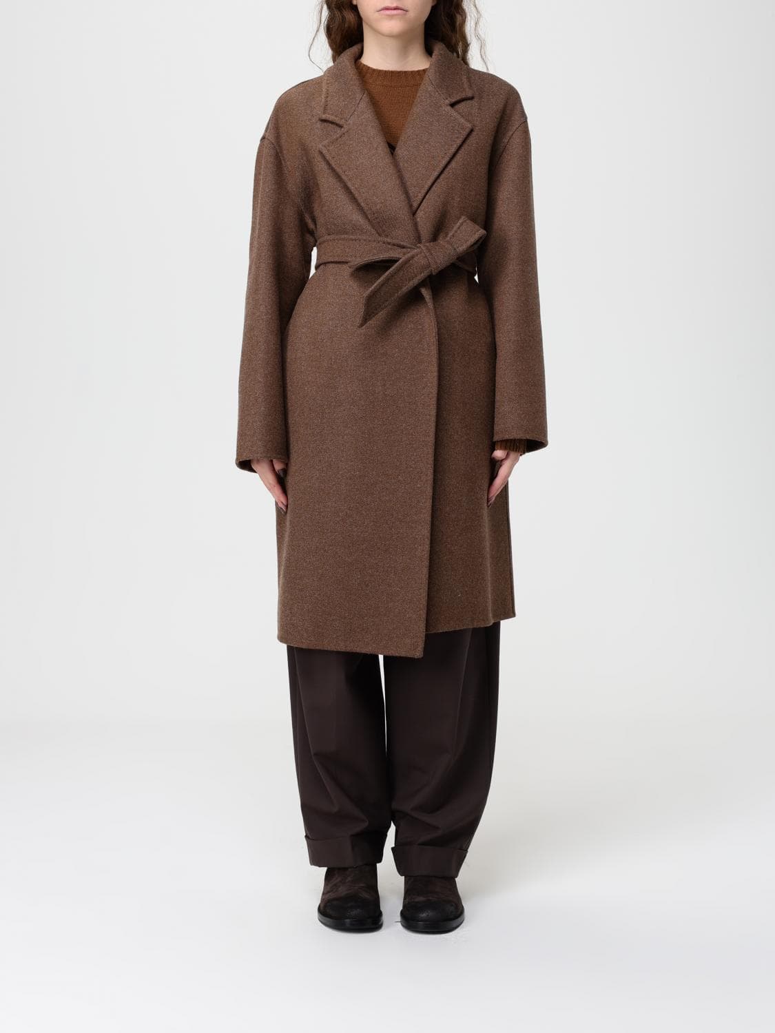 Max Mara Coat Woman color Tobacco