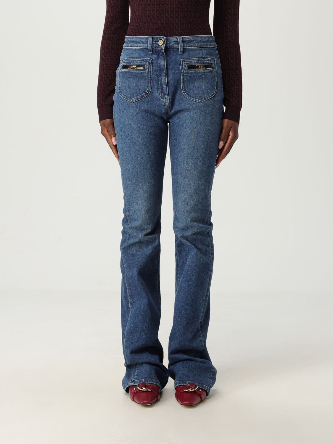 Elisabetta Franchi Jeans Woman color Blue