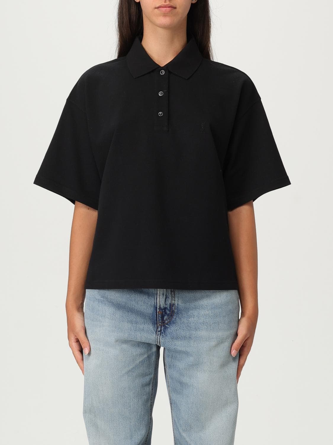 Saint Laurent Polo Shirt Woman color Black