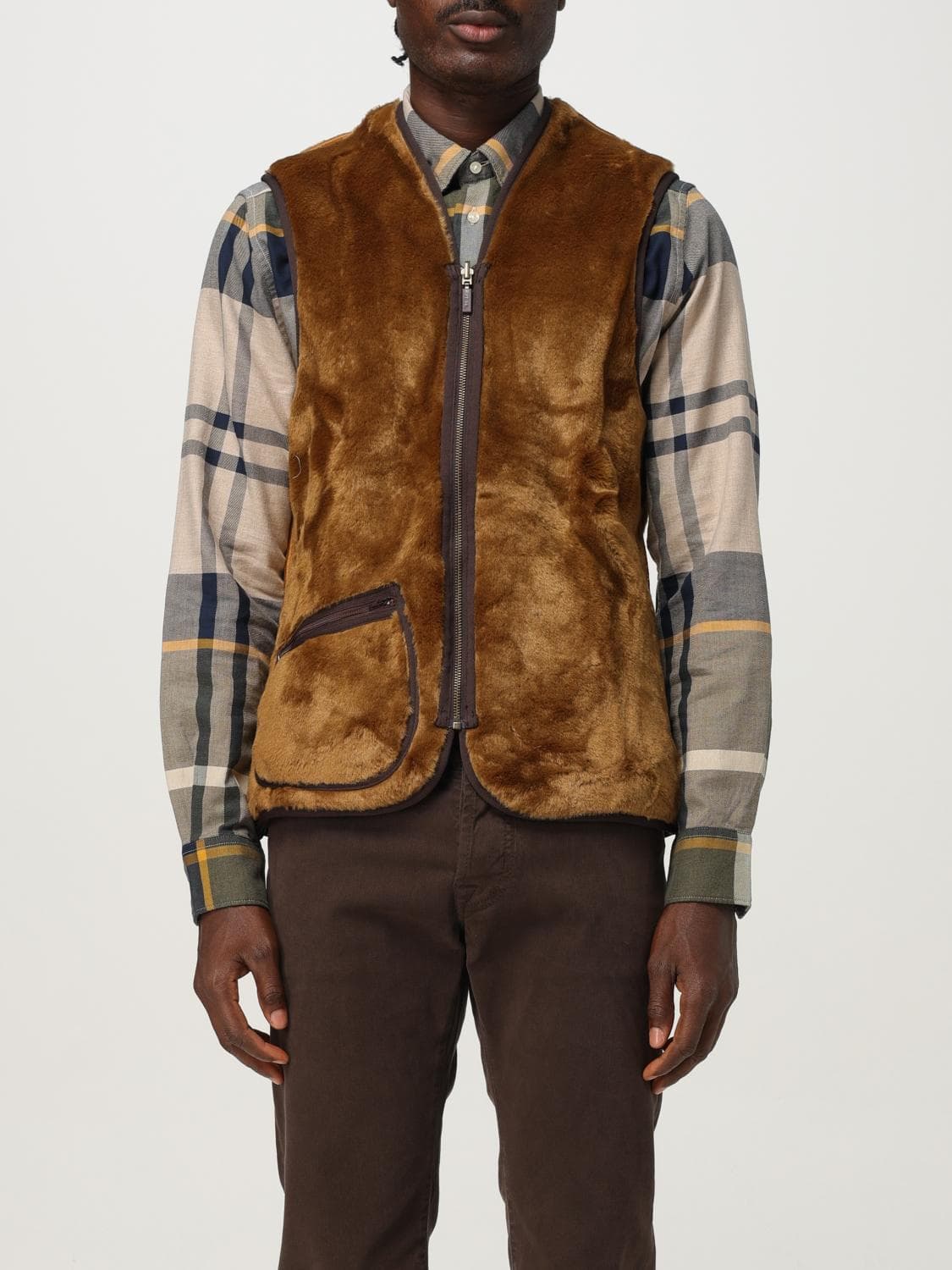 Barbour Suit Vest Men color Brown
