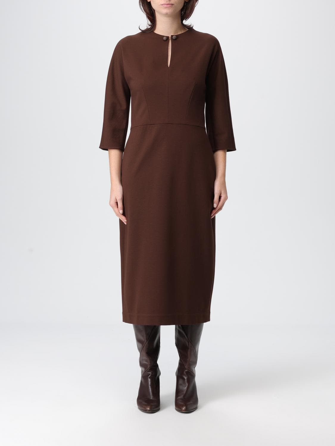 Fabiana Filippi Dress Woman color Brown · 46