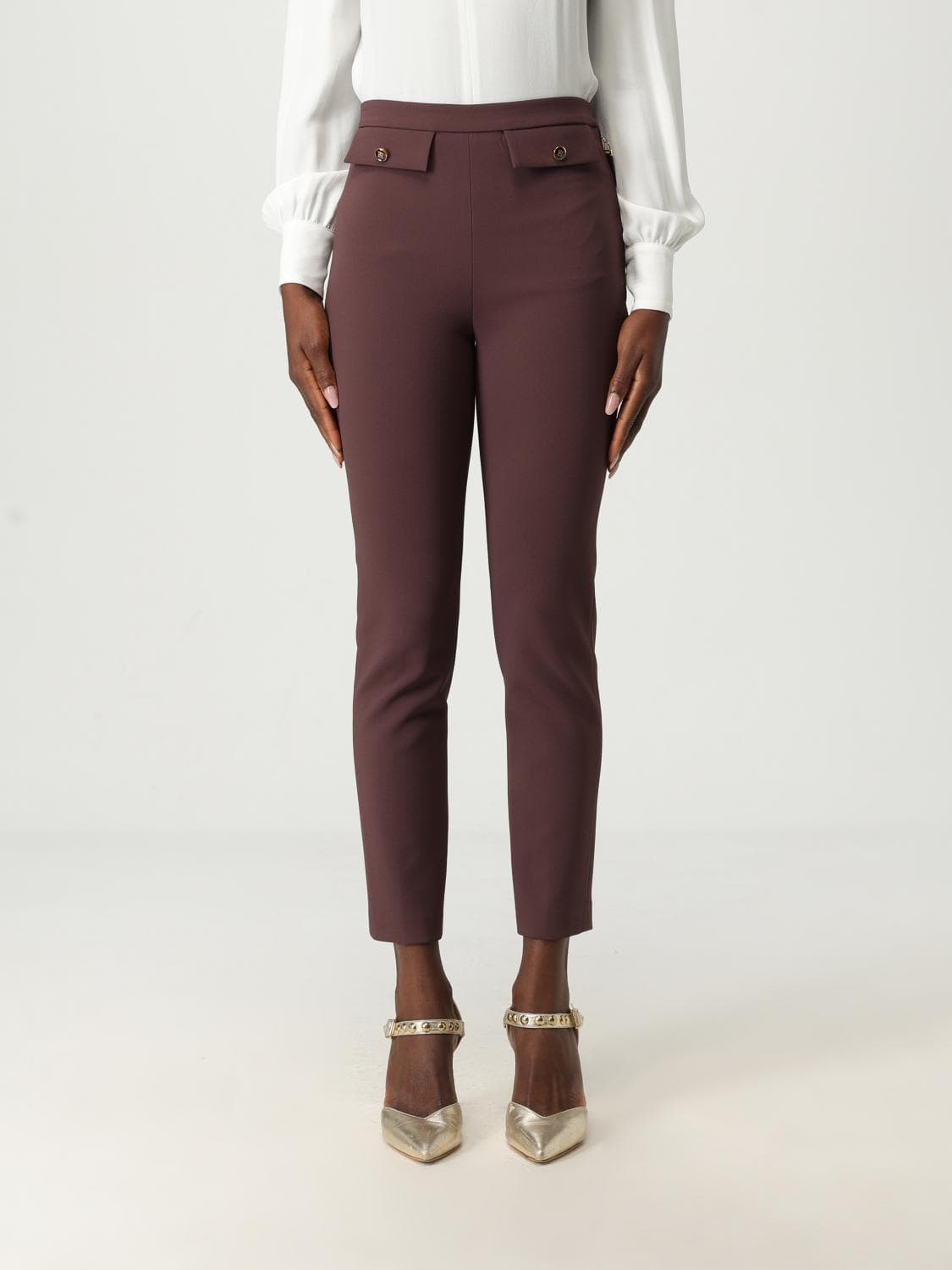 Elisabetta Franchi Pants Woman color Wine