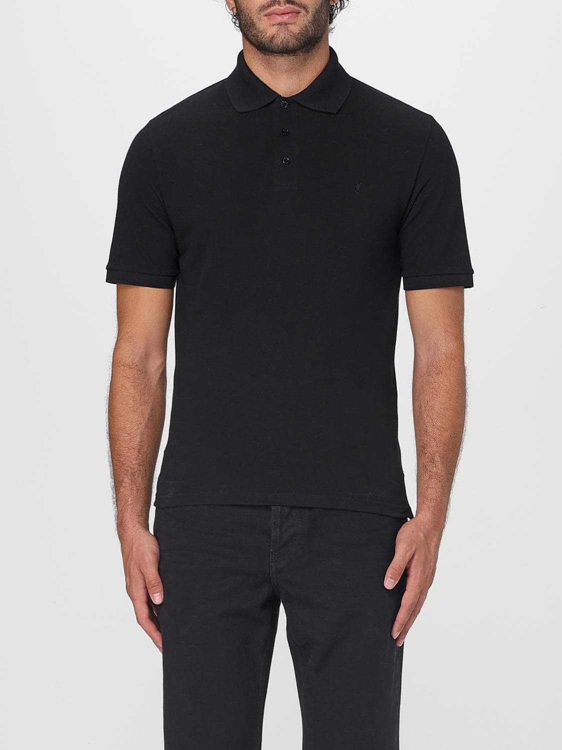 Saint Laurent Polo Shirt Men color Black