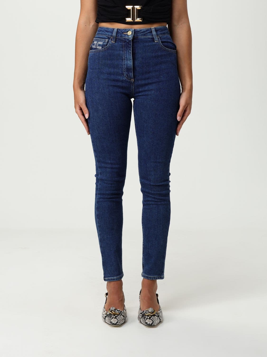 Elisabetta Franchi Jeans Woman color Denim