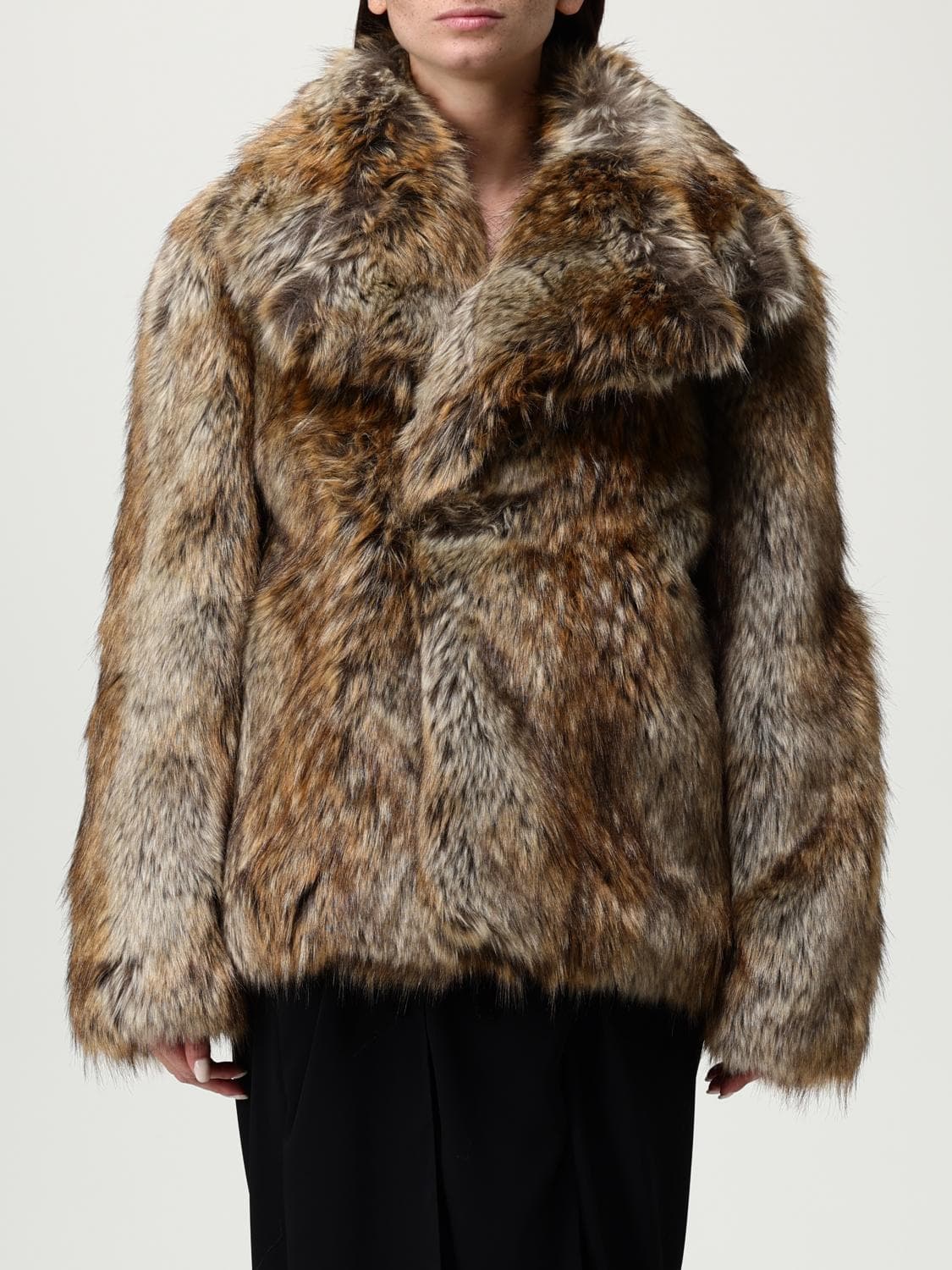 Mm6 Maison Margiela Fur Coat Woman color Beige · 40
