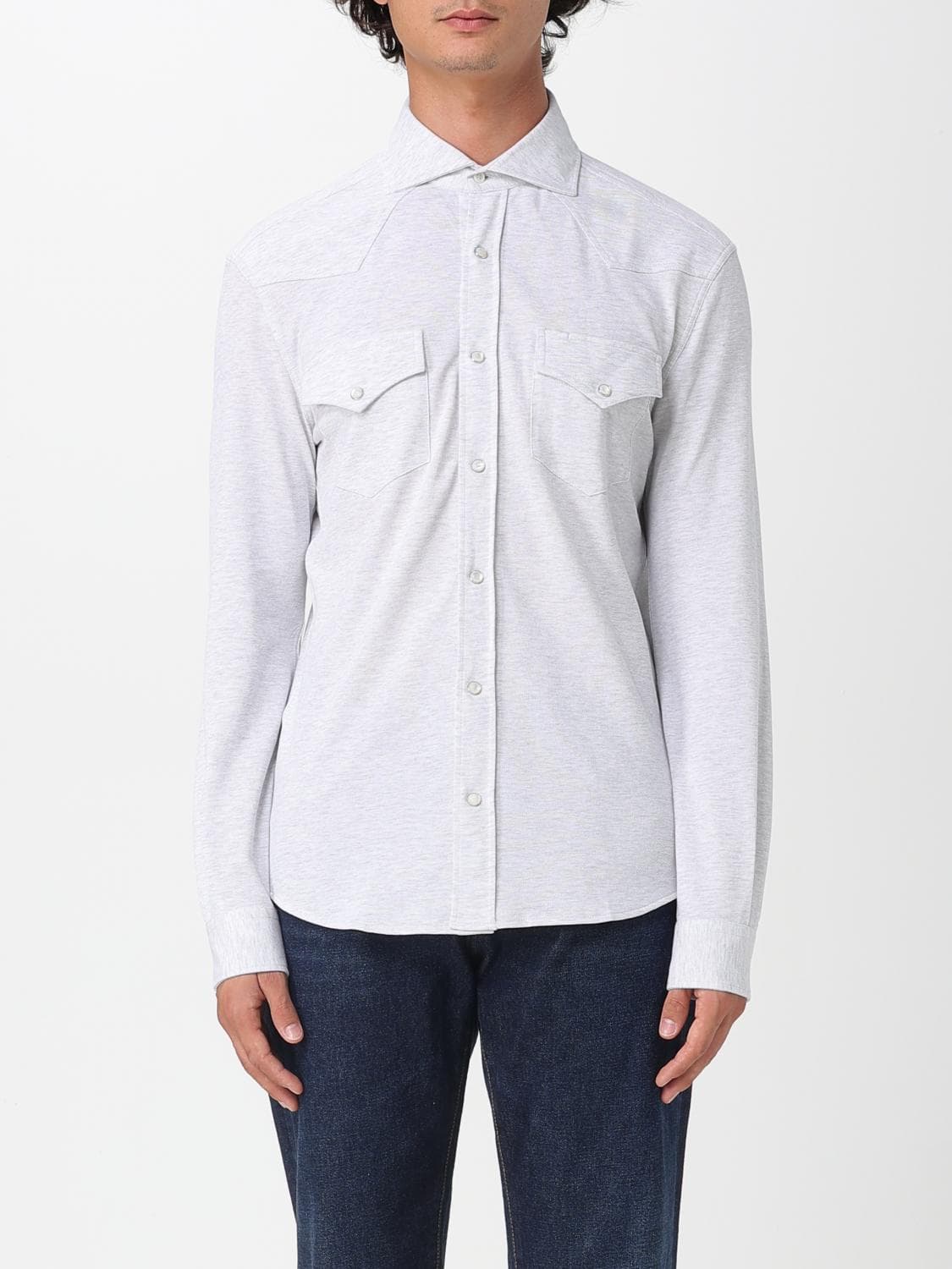 Brunello Cucinelli Shirt Men color Grey