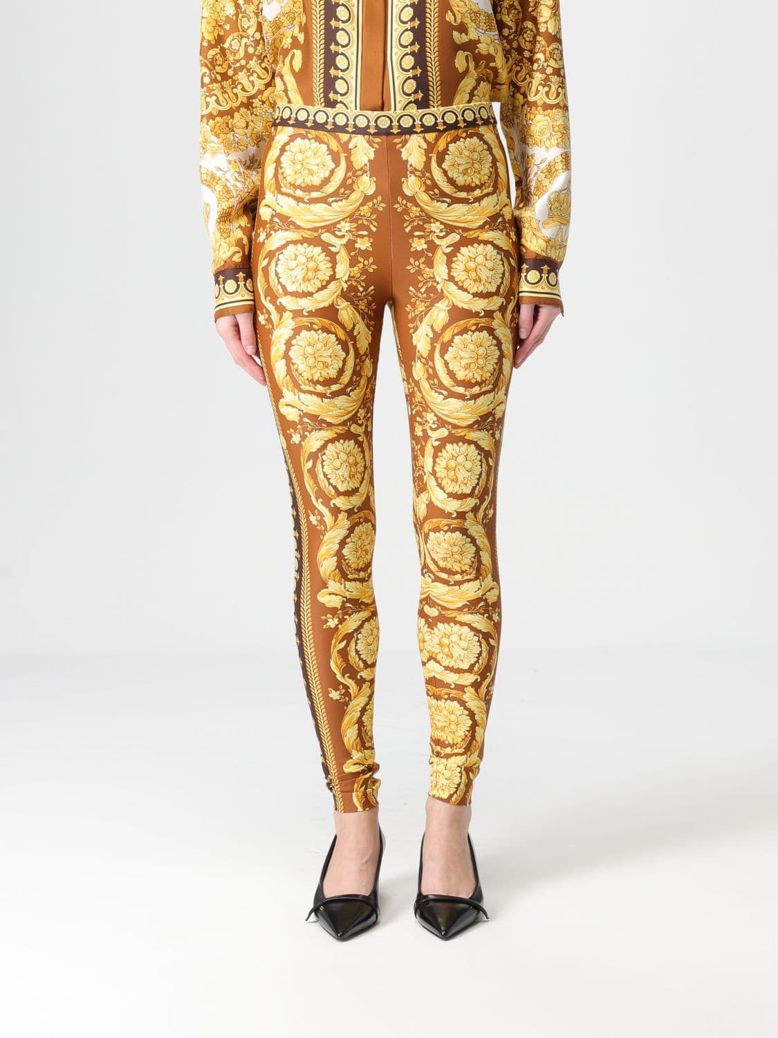 Versace Pants Woman color Brown