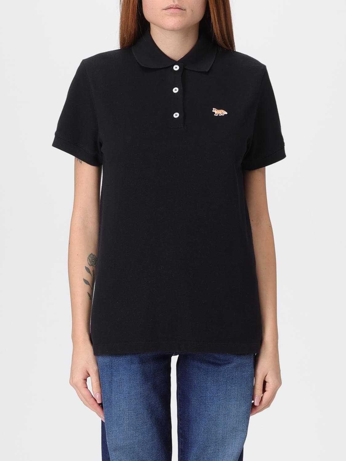 Maison Kitsuné Polo Shirt Woman color Black · XS