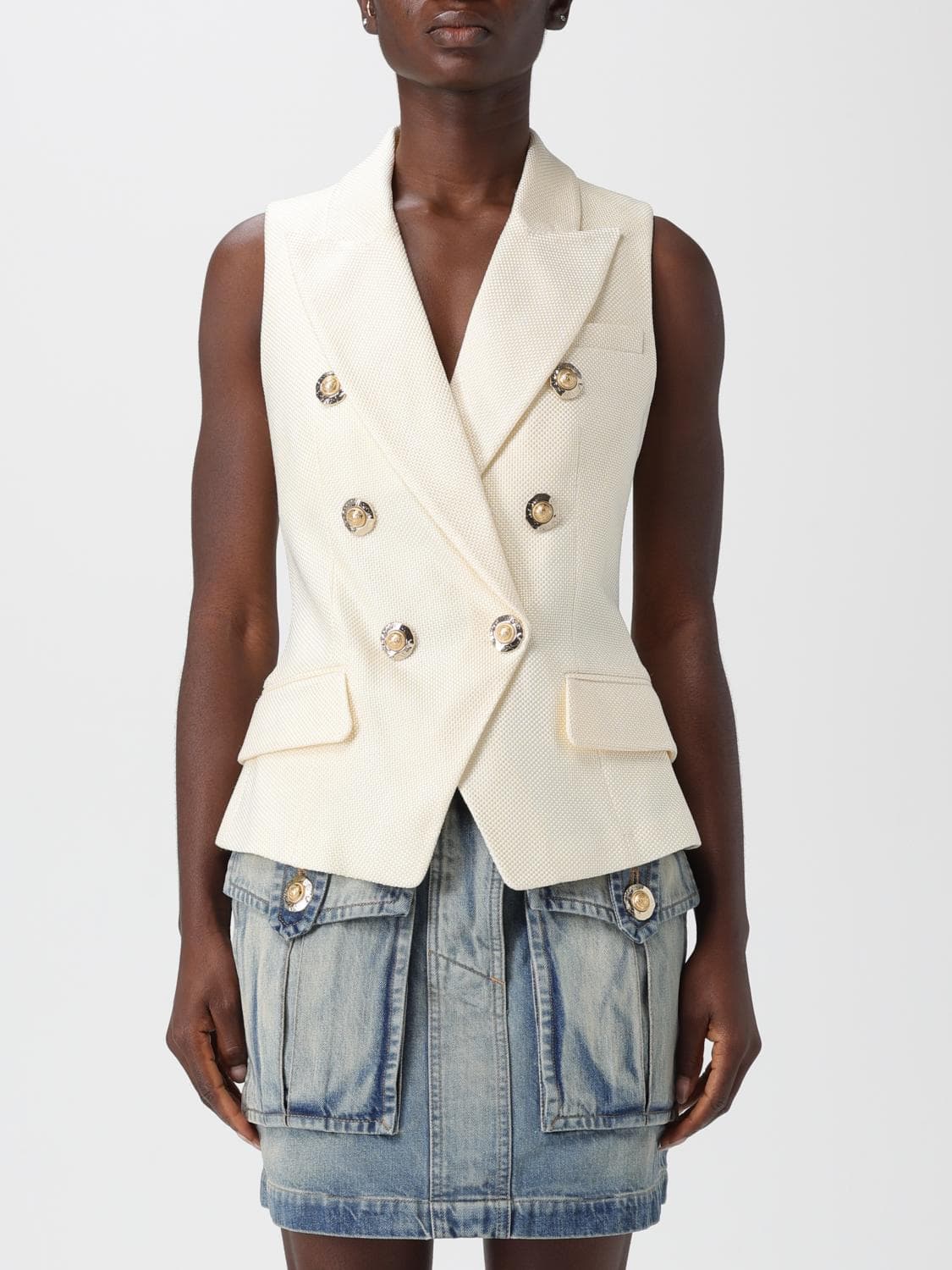 Balmain Waistcoat Woman color White
