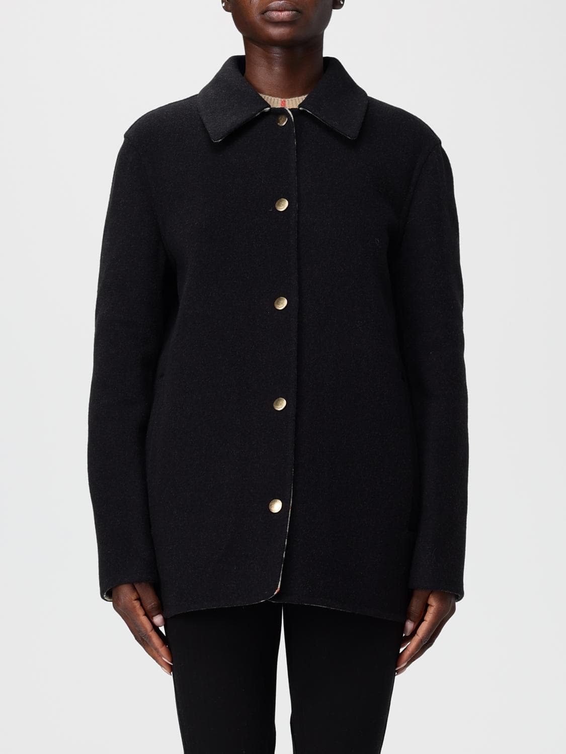 Burberry Coat Woman color Black · 10