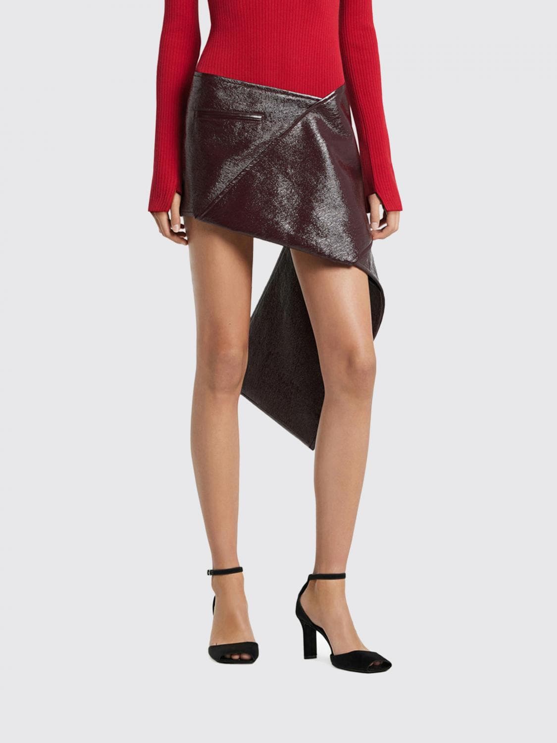 Courrèges Skirt Woman color Burgundy · 38