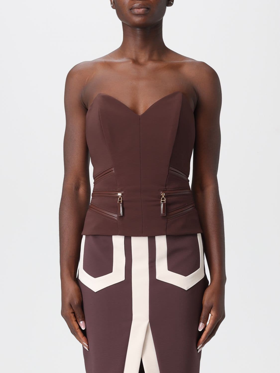 Elisabetta Franchi Top Woman color Coffee · 40