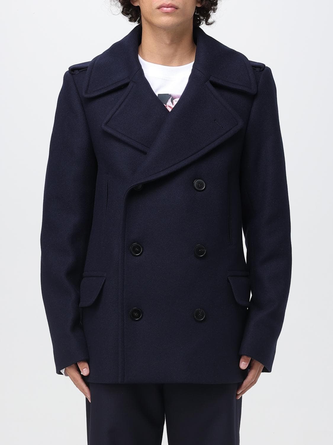Dries Van Noten Coat Men color Blue · 52